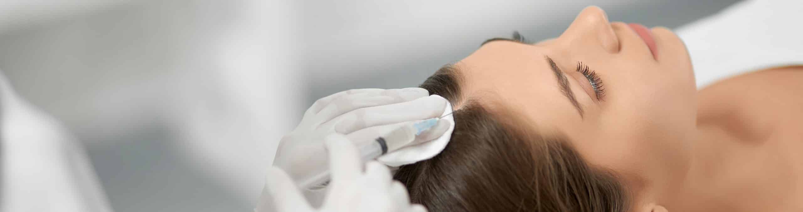 Beautician protective mask doing procedure hair 1