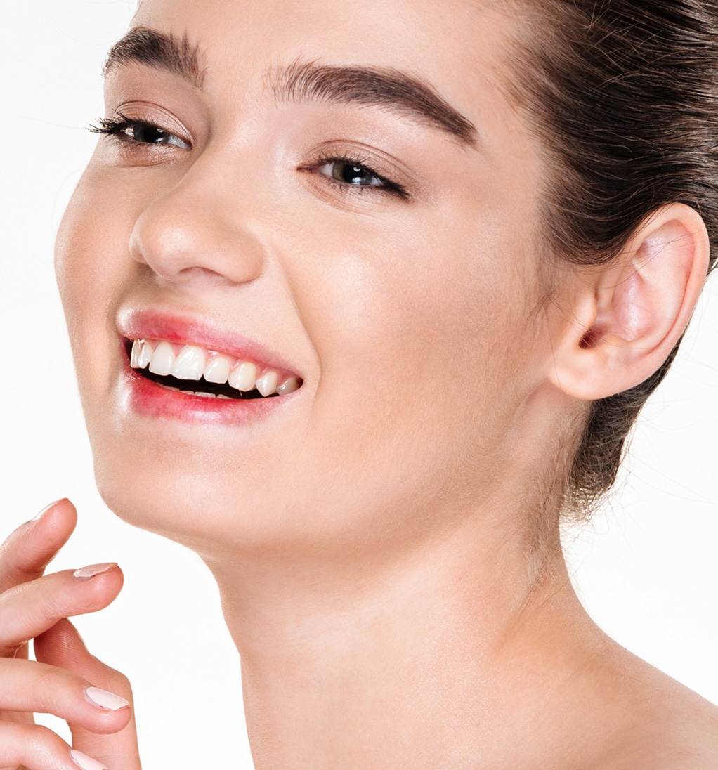 Beauty portrait happy woman with caucasian appearance laughing with perfect teeth having health skin 1 1