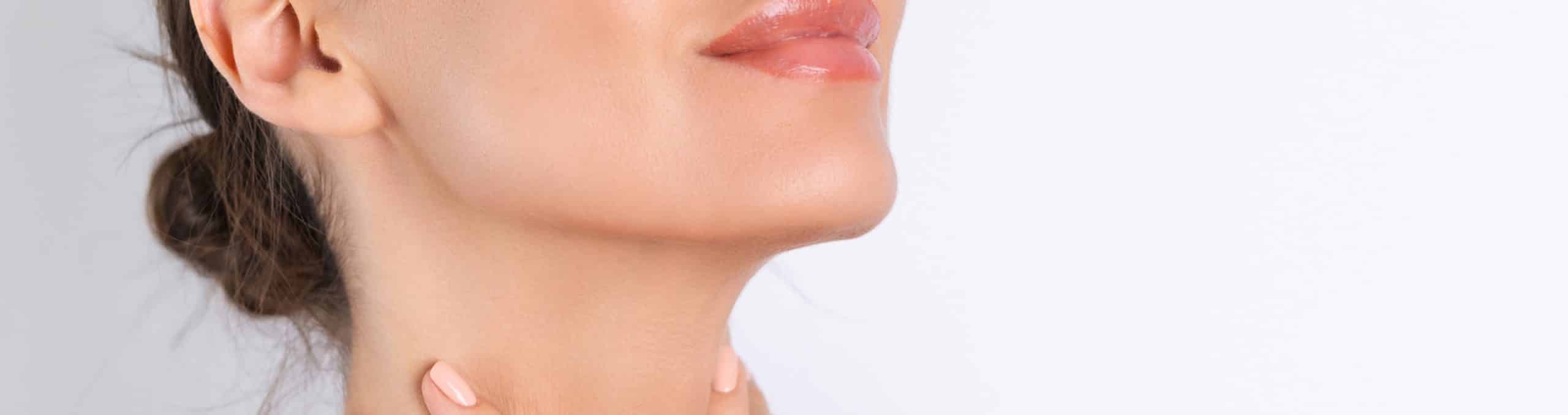 Closeup beauty portrait topless woman with perfect skin natural makeup with antiaging cream dots moisturize firm skin…