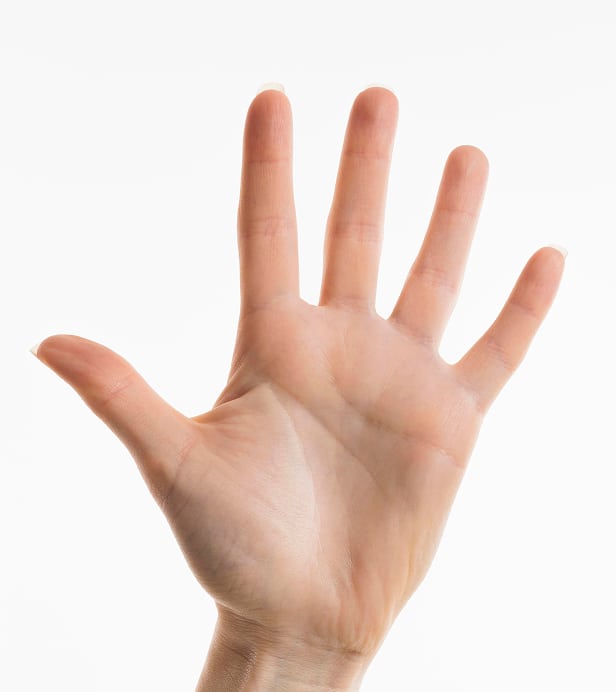 Front view hand showing palm 1