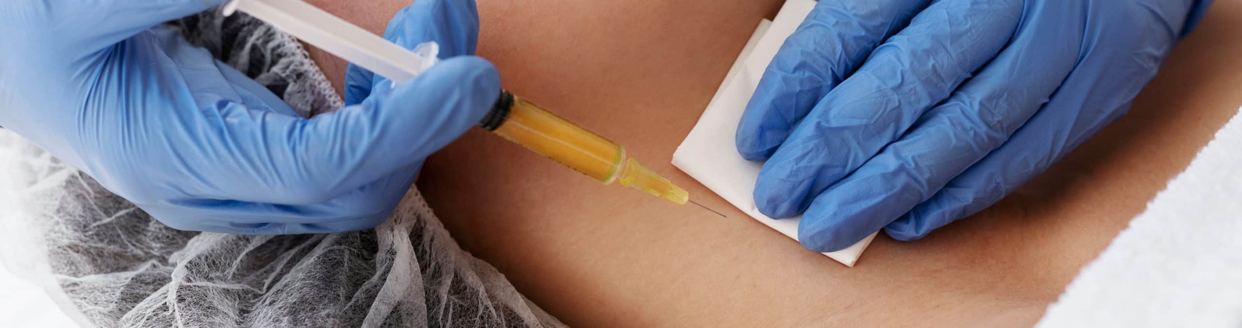 High angle woman getting neck prp treatment 1 1
