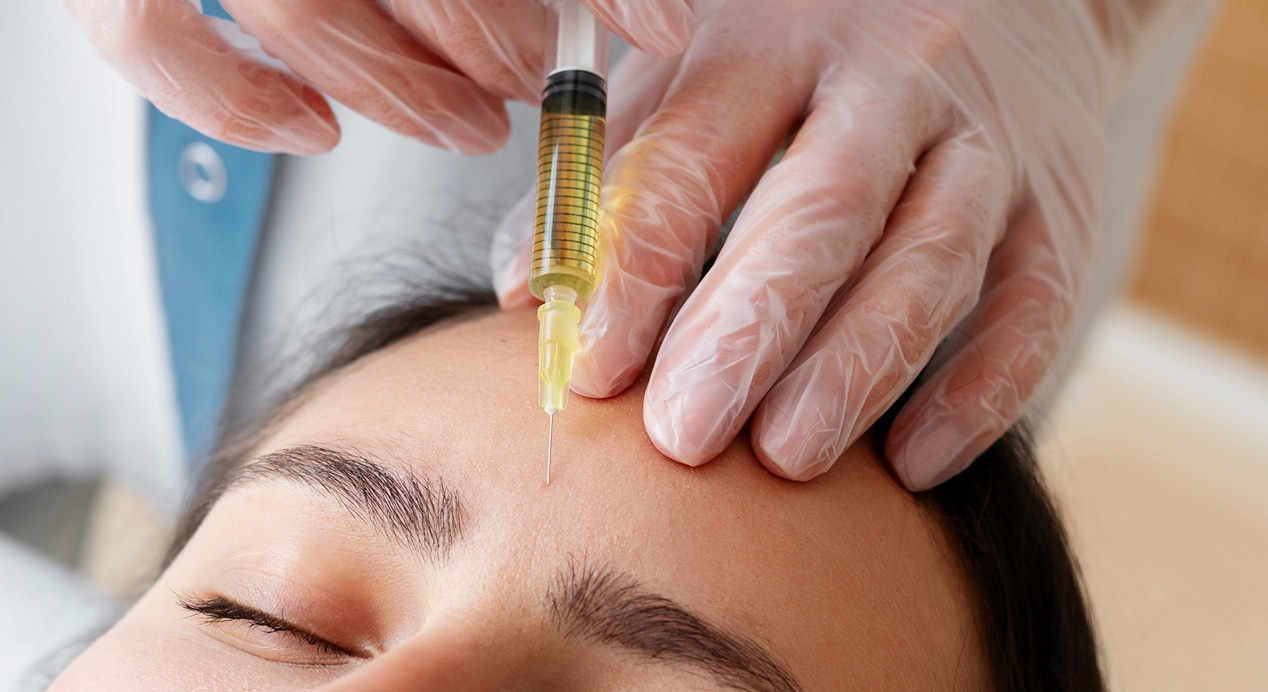 High angle woman getting prp treatment 1