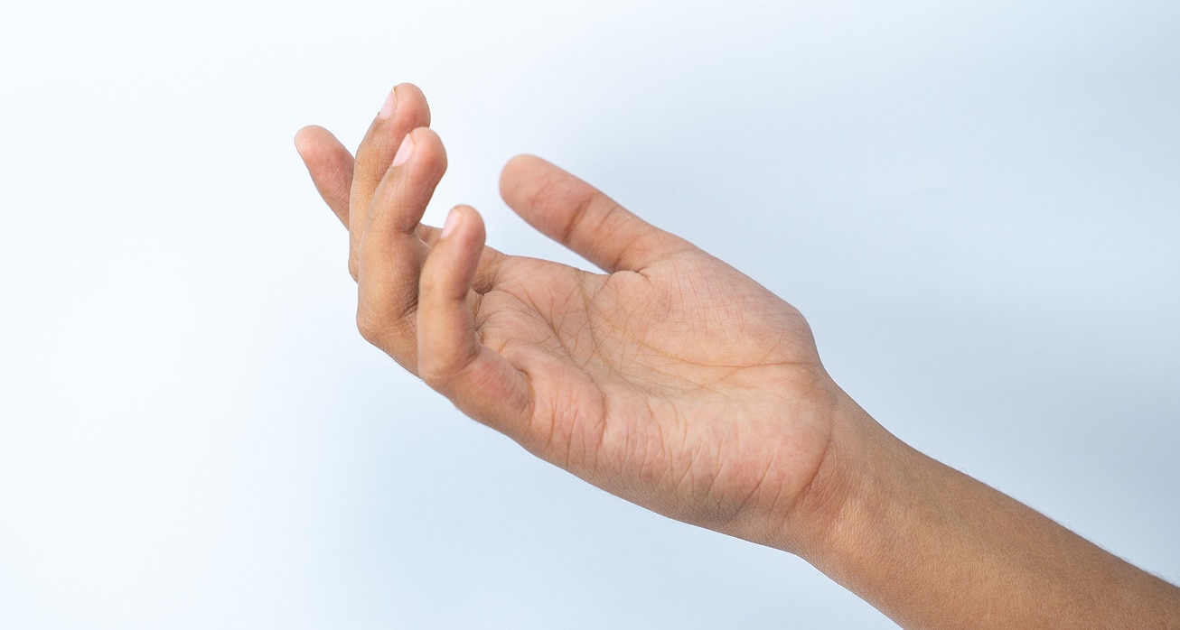 Open hand gesture white background 1