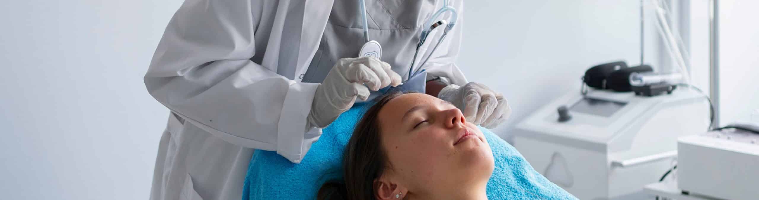 Side view doctor explaining radiography 1