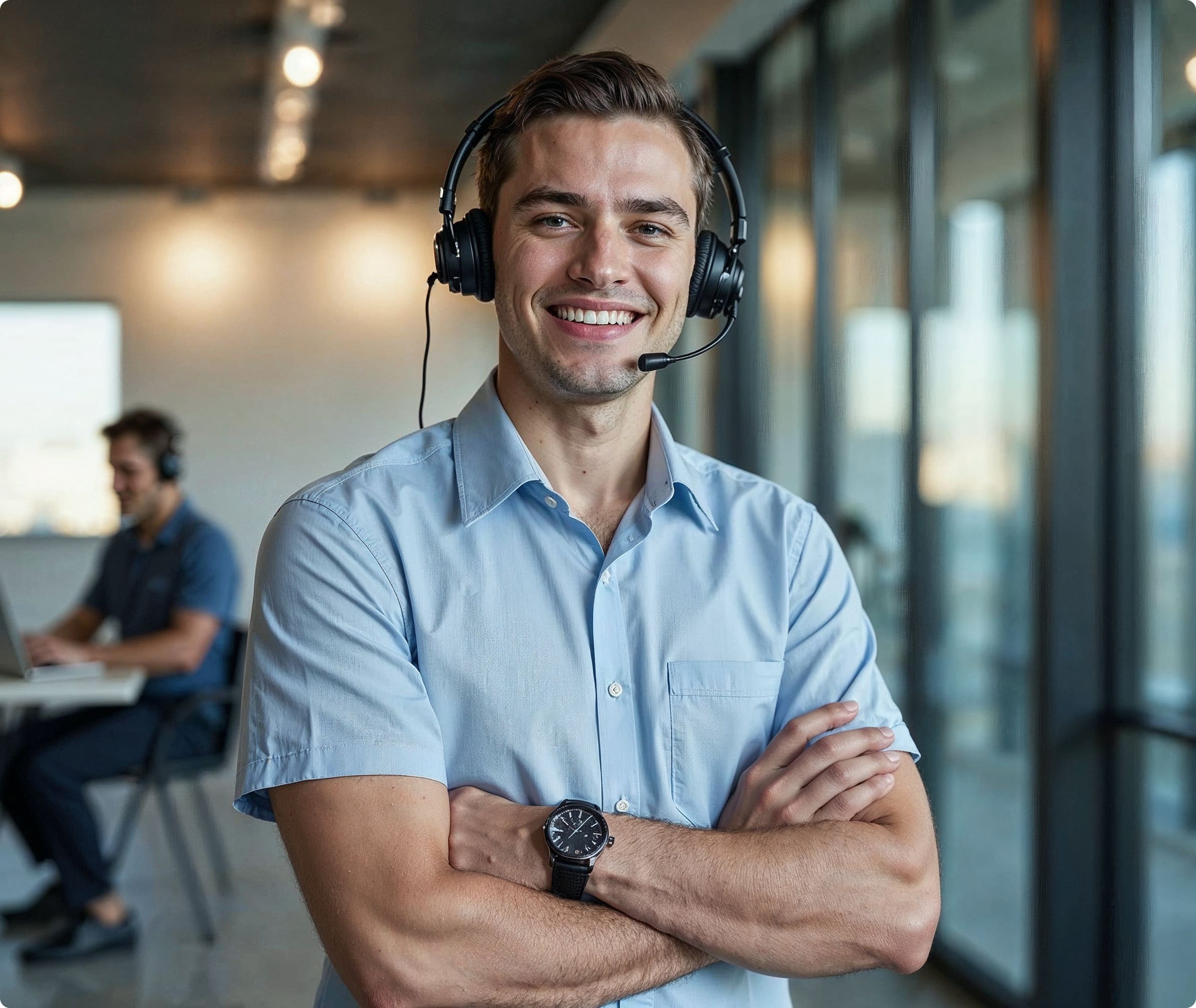 Smiling customer service representative 1
