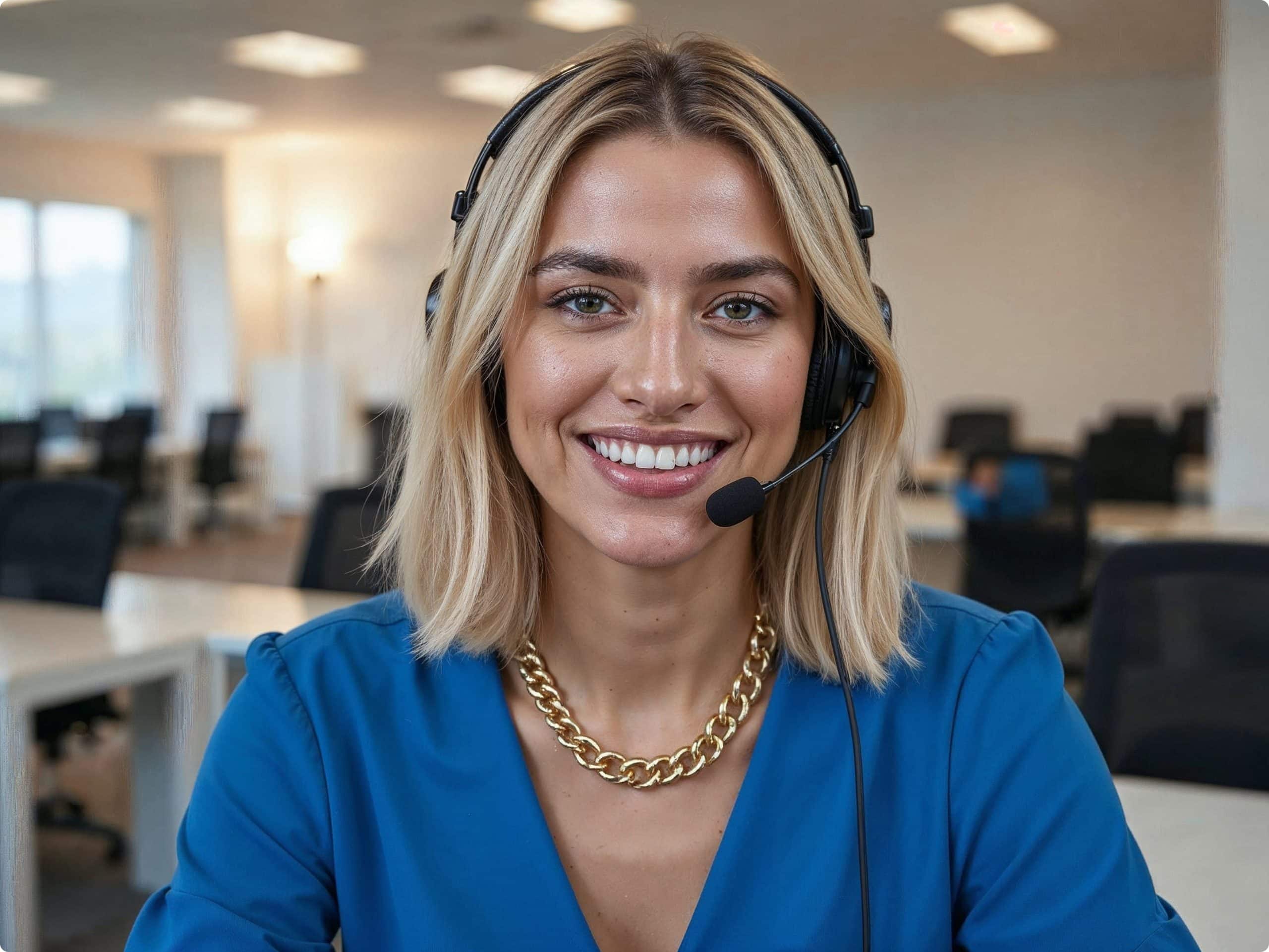 Smiling customer service representative 2 1