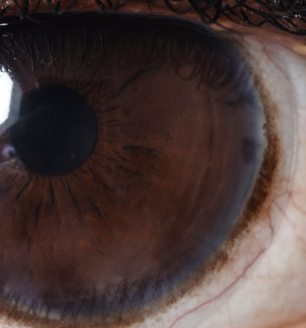 Woman s eye with smart contact lens futuristic technology 2